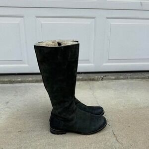 DARK GREEN UGG BROOME SUEDE RIDING BOOTS